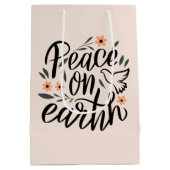 Vrede op Aarde Floral Design Medium Cadeauzakje (Achterkant)