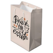 Vrede op Aarde Floral Design Medium Cadeauzakje (Achterkant Gekanteld)