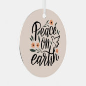 Vrede op Aarde Floral Design Metalen Ornament (Voorkant Rechts)