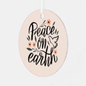 Vrede op Aarde Floral Design Metalen Ornament (Voorkant links)