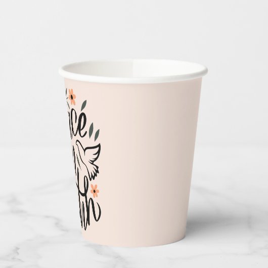 Vrede op Aarde Floral Design Papieren Bekers (Links)