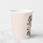 Vrede op Aarde Floral Design Papieren Bekers (Rechts)