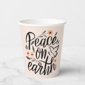 Vrede op Aarde Floral Design Papieren Bekers (Voorkant)