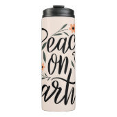 Vrede op Aarde Floral Design Thermosbeker (Voorkant)