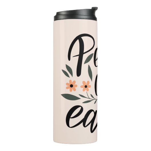 Vrede op Aarde Floral Design Thermosbeker (Gedraaid links)