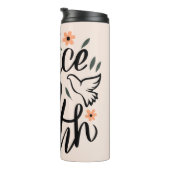 Vrede op Aarde Floral Design Thermosbeker (Geroteerd rechts)