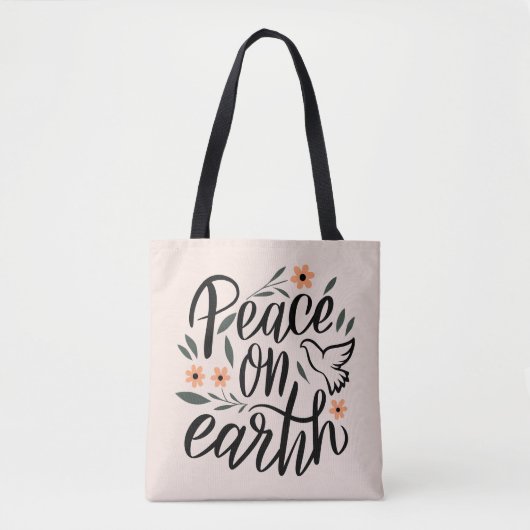 Vrede op Aarde Floral Design Tote Bag (Voorkant)