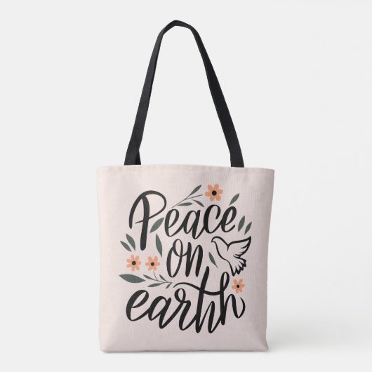 Vrede op Aarde Floral Design Tote Bag (Achterkant)