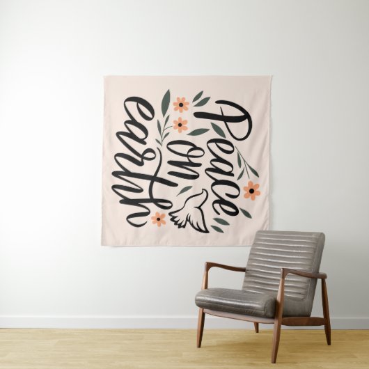 Vrede op Aarde Floral Design Wandkleed (In Situ (horizontaal))