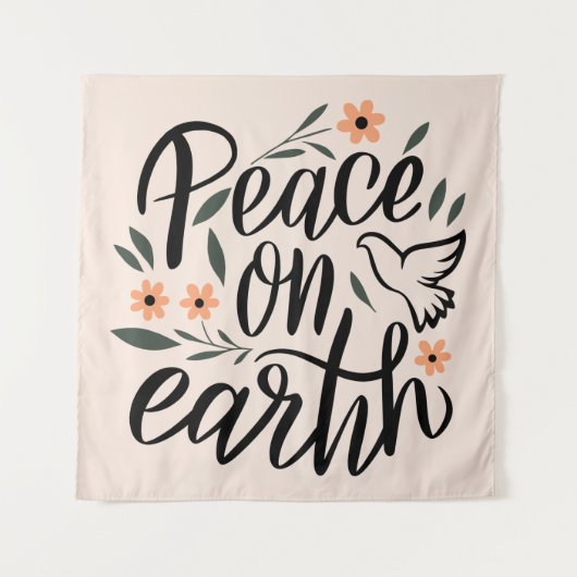 Vrede op Aarde Floral Design Wandkleed (Voorkant)