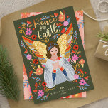 Vrede op aarde: Floral Folk Art Earthy Green Feestdagenkaart<br><div class="desc">Onze Peace on Earth-kerstkaart is geïnspireerd door de schoonheid en stijl van de Scandinavische volkskunst, maar met een moderne en vlam. Ons ontwerp biedt een wereld van hoop, liefde en vrede, afgebeeld door kunst, beelden en kleur. Diepe contrasten worden gecombineerd met vrolijke heldere kleuren van rood, geel, roze, blauw, goud...</div>