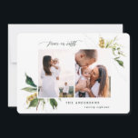 Vrede op aarde florale botanische elegant twee fot feestdagenkaart<br><div class="desc">Vrede op aarde geschilderde florale multi-fotovakantiekaart. Met handbeschilderde floralen met zichtbare verftexturen krijgt deze vakantiekaart een luxueus gevoel. In de klas groenen,  browns en ochregeel.</div>