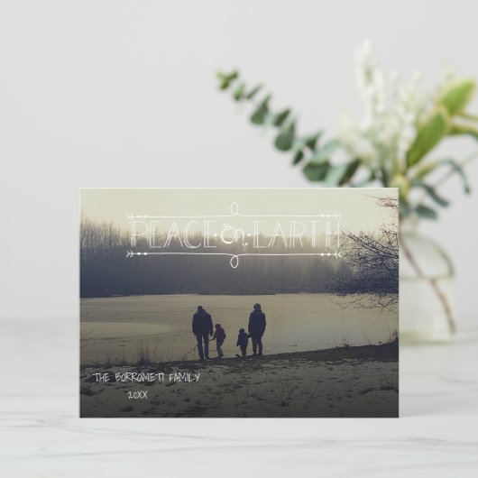 Vrede op Aarde Foto Christmas Kaart (Staand voorkant)