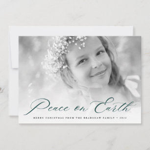 Vrede op aarde Foto Elegant Black & White Feestdagenkaart