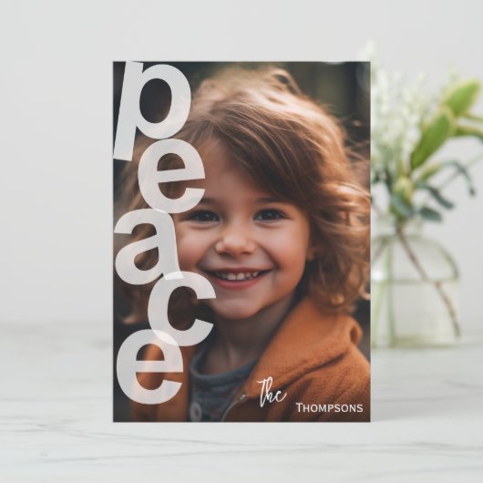 Vrede op aarde, foto kerstmis wenskaart feestdagenkaart (Staand voorkant)