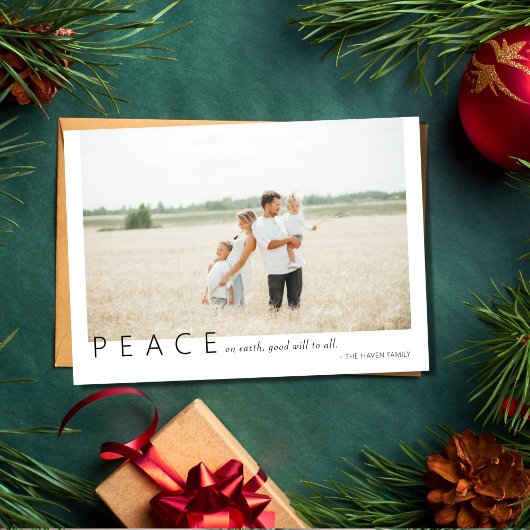 VREDE op aarde Foto Vakantiegroet Feestdagenkaart