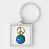 Vrede op Aarde Fun Rebus Style Word Puzzle Sleutelhanger (Voorkant)