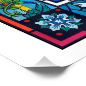 Vrede op aarde gekleurd poster met kerstmis (Hoek)