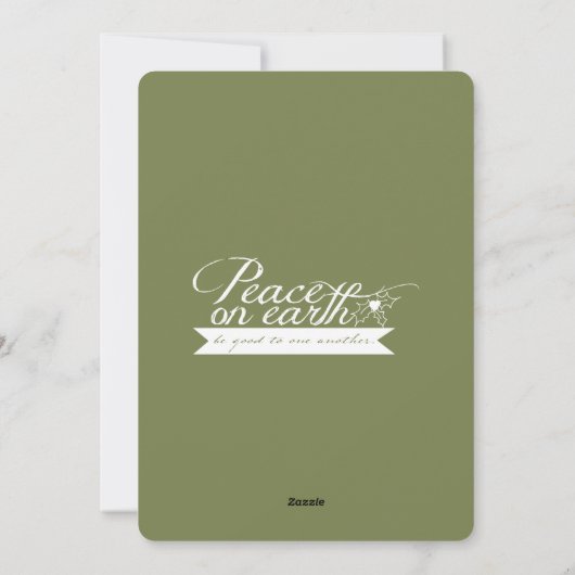 Vrede op aarde Gepersonaliseerd kerstfeestdag Feestdagenkaart (Achterkant)