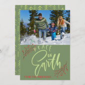 Vrede op Aarde Gepersonaliseerde Fotovakantie Feestdagenkaart (Voorkant / Achterkant)
