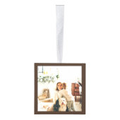 Vrede op aarde gepersonaliseerde moderne bruine ke decoratie (Rechts)