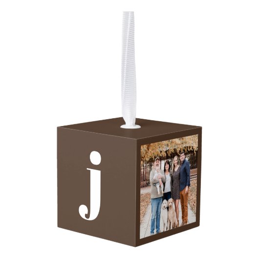 Vrede op aarde gepersonaliseerde moderne bruine ke decoratie (Achter hoekig)