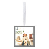 Vrede op aarde gepersonaliseerde moderne grijze ke decoratie (Rechts)