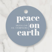 Vrede op aarde gepersonaliseerde moderne kerst bedankjes labels (Achterkant)