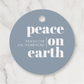 Vrede op aarde gepersonaliseerde moderne kerst bedankjes labels (Voorkant)