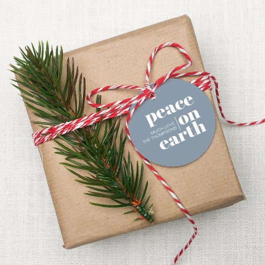 Vrede op aarde gepersonaliseerde moderne kerst bedankjes labels