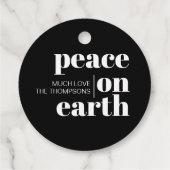 Vrede op aarde gepersonaliseerde moderne kerst bedankjes labels (Achterkant)