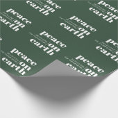 Vrede op aarde gepersonaliseerde moderne kerst cadeaupapier (Hoek)