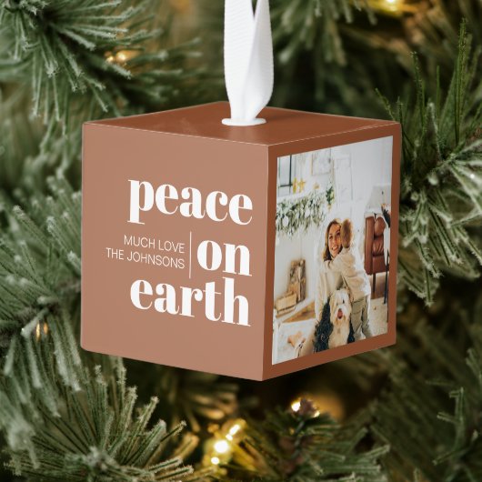 Vrede op aarde gepersonaliseerde moderne kerst decoratie (Boom)