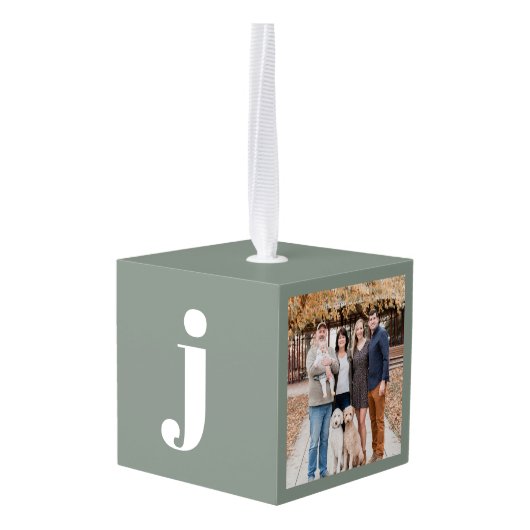 Vrede op aarde gepersonaliseerde moderne sage kers decoratie (Achter hoekig)