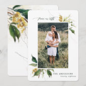 Vrede op aarde geschilderde bloemenfoto vakantieka feestdagenkaart (Voorkant / Achterkant)