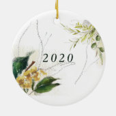 Vrede op aarde geschilderde bloemenfotovakantie keramisch ornament (Achterkant)