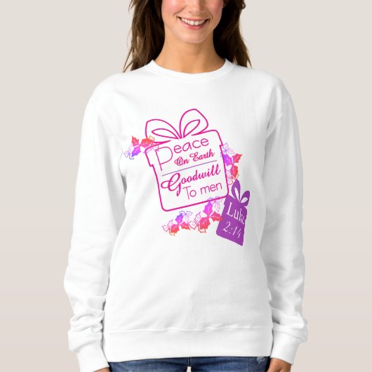 Vrede op aarde Goedwill Kerstmis T-Shirt Sweatshir (Voorkant)