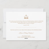 Vrede op Aarde Gold Nativiteit Religieuze Kerstmis Feestdagenkaart (Achterkant)