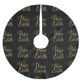 Vrede op aarde Gold Typografie Black Chic Holiday Kerstboom Rok (Voorkant)