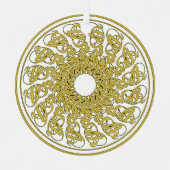 Vrede op Aarde Golden Tekst Grafisch Kunst Mandala Metalen Ornament (Voorkant)