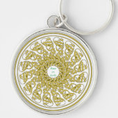 Vrede op Aarde Golden Tekst Grafisch Kunst Mandala Sleutelhanger (Voorkant)