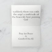 Vrede op aarde & Goodwill aan iedereen Feestdagen Kaart (Binnen)