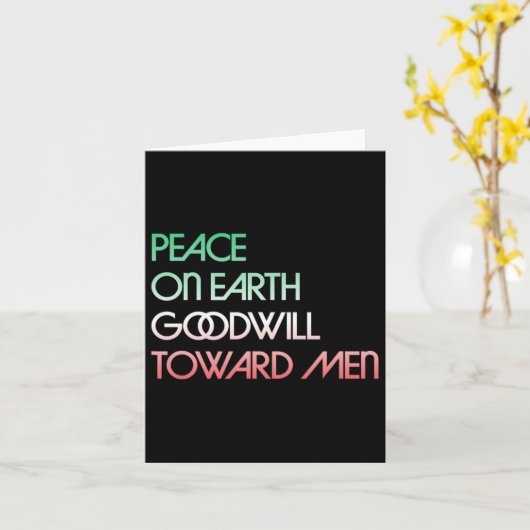 Vrede op aarde goodwill naar Mannen Christmas Holi Kaart (Gele Bloem)