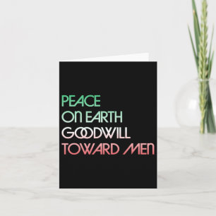 Vrede op aarde goodwill naar Mannen Christmas Holi Kaart