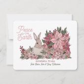 Vrede op aarde goodwill voor alle bloemen Kerstmis Feestdagenkaart (Voorkant)