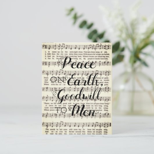 Vrede op aarde, goodwill voor Mannen Briefkaart (Staand voorkant)