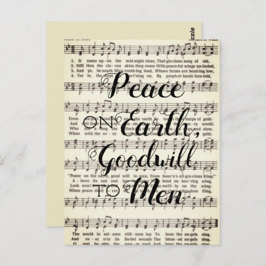 Vrede op aarde, goodwill voor Mannen Briefkaart (Voorkant / Achterkant)