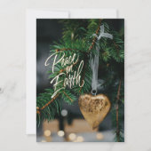 Vrede op aarde Gouden Hart Kerstboomornament Feestdagenkaart (Voorkant)