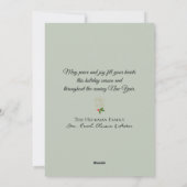 Vrede op aarde Gouden Hart Kerstboomornament Feestdagenkaart (Achterkant)