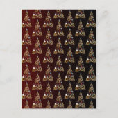 Vrede op aarde: gouden kerstboompatroon briefkaart (Voorkant)